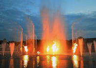 Fitur Air Permukaan Air Api / Musical Dancing Fountain DMX Jenis Cahaya pemasok