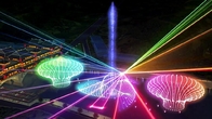 Pertunjukan Cahaya Laser Luar Ruangan Yang Dirancang Sendiri Dengan Air Mancur Menari Musik pemasok